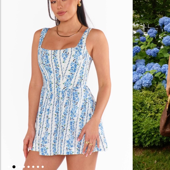 Show me your mumu Nina Skort Dress ~ Blue Bliss Stripe - Picture 3 of 6